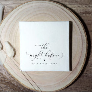 の前の夜のリハーサルのディナー結婚ナプキン スタンダードカクテルナプキン