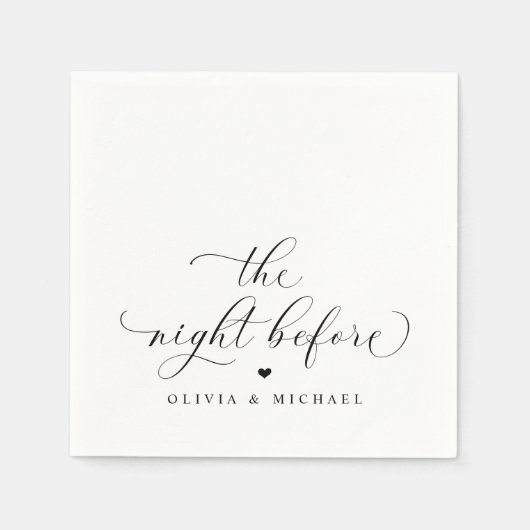 の前の夜のリハーサルのディナー結婚ナプキン スタンダードカクテルナプキン (正面)
