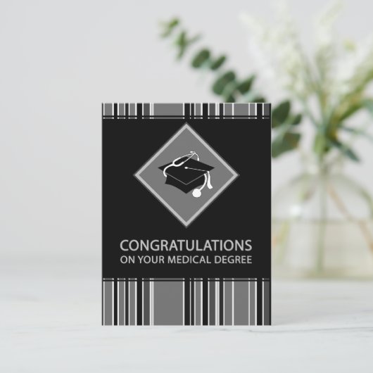 ～の医学博士の学位を授与されたことに対し祝意を表する ポストカード (スタンド正面)
