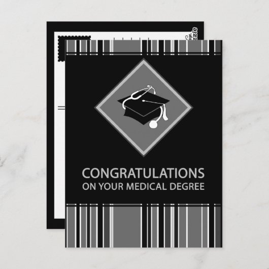 ～の医学博士の学位を授与されたことに対し祝意を表する ポストカード (正面/裏面)