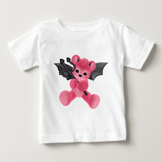 ♥の収集できる芸術の♥の悪魔のテディー・ベアの♥ (bear5) ベビーTシャツ (正面)