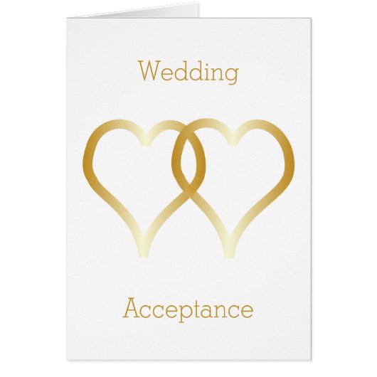 の受結婚け入れカード金ゴールドハート (正面)