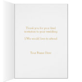 の受結婚け入れカード金ゴールドハート (内側 (右))