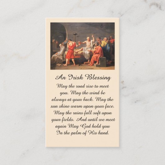 の古代絵画シーン悔やみや弔慰祈りの言葉カード 名刺 (正面)