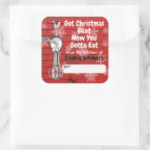 の台所から卵ベーキングのクリスマス スクエアシール (バッグ)