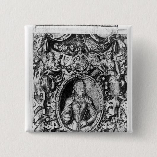 の司教のBible Titlepage、パブ。 1568年に 缶バッジ (正面)