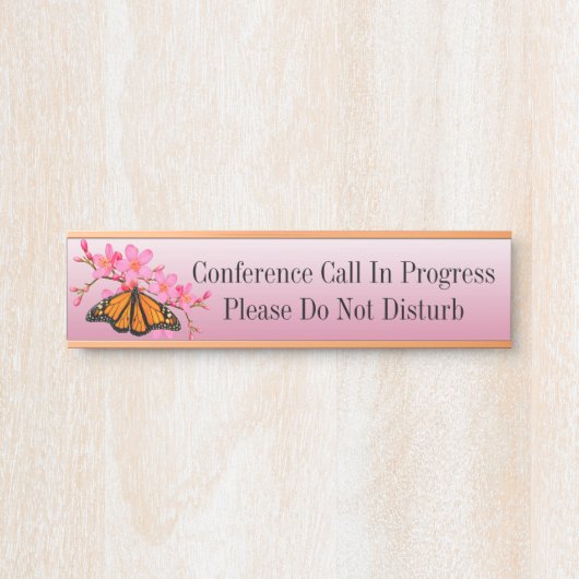 の名ぶら下がった前プレート電話会議の進行中 サインプレート (正面)