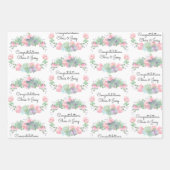 の名前の結婚追加バラは多肉化3ギフト ラッピングペーパーシート (正面)