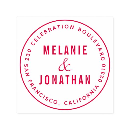 の名前結婚は独自のラウンド差出人住所を作成 セルフインキングスタンプ (デザイン)