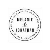 の名前結婚は独自のラウンド差出人住所を作成 ラバースタンプ (インプリント)