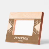 の名前結婚幾何学的写真カスタム木目フレーム レーザー彫刻フレーム (左)