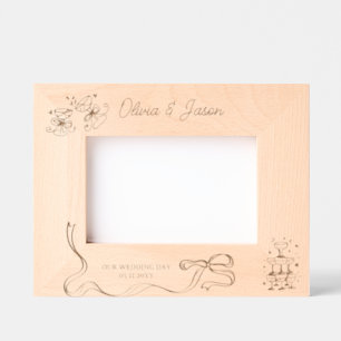 の名結婚前ボウパーソナライズされたシャンパンタワー レーザー彫刻フレーム