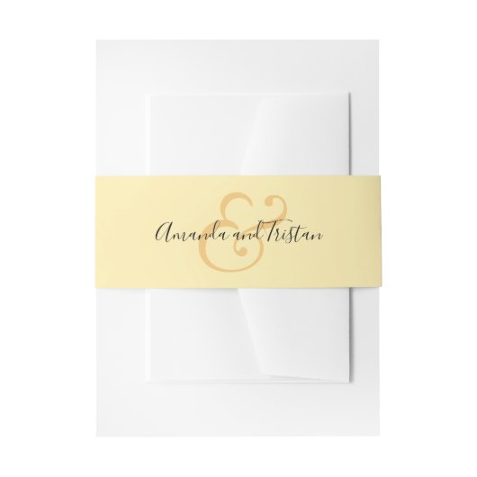 の名結婚前レモンイエロー 招待状ベリーバンド (正面例)