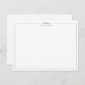 の名門私立校風のメモを緑と白で表示 サンキューカード (正面/裏面)