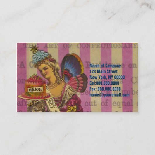 ~の名食べ刺でケーキを食べさせる 名刺 (裏面)
