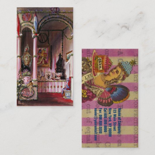 ～の名食べ刺でケーキを食べさせる 名刺 (正面/裏面)