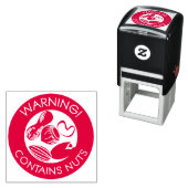 の含警告有するナッツ類アレルゲンの木のナットピーナッツ セルフインキングスタンプ (インサイチュ)