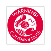 の含警告有するナッツ類アレルゲンの木のナットピーナッツ セルフインキングスタンプ (デザイン)