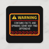 の含警告有する事実は不快なユーモアを見つけるかもしれない スクエア名刺 (正面)