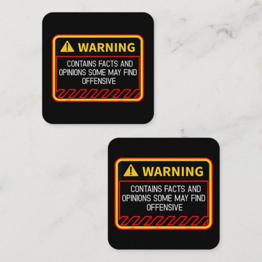 の含警告有する事実は不快なユーモアを見つけるかもしれない スクエア名刺 (正面/裏面)