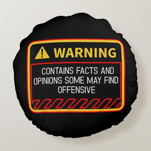 の含警告有する事実は不快なユーモアを見つけるかもしれない ラウンドクッション (裏面)