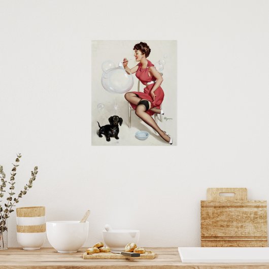 の吹泡が立つ ポスター (キッチン)