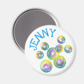 の吹虹のシャボンパーソナライズされたプ マグネット (正面/裏面)