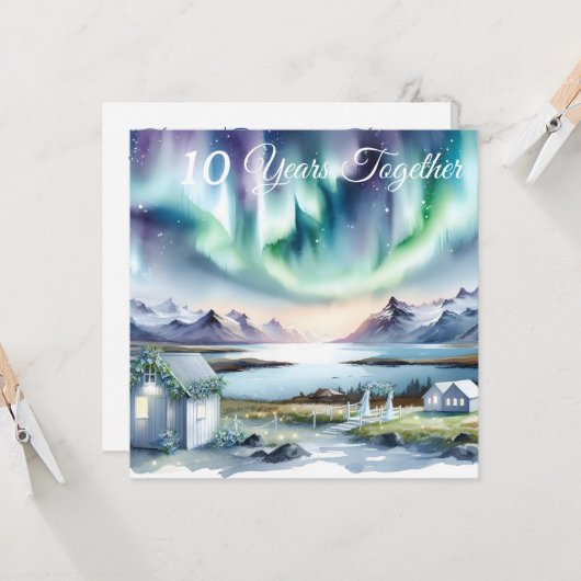 の周年旅行結婚のためのプレゼントIceland カード (正面/裏面インサイチュ)