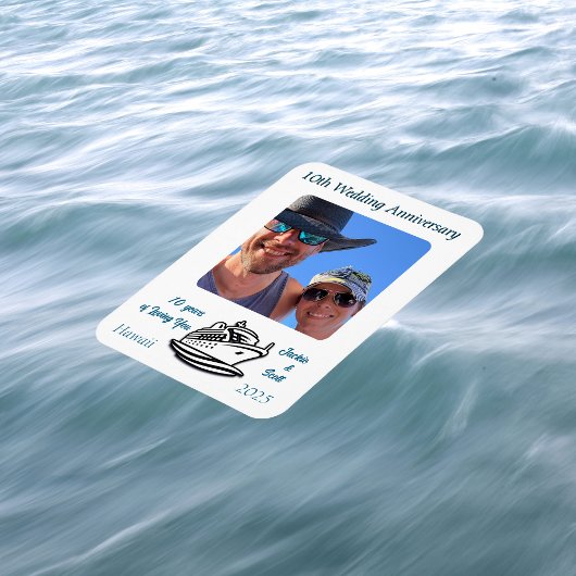 の周年記念写真結婚クルーズのパーソナライズ マグネット