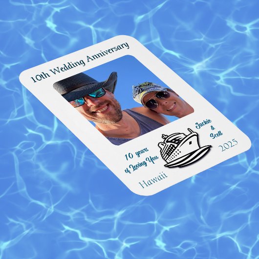 の周年記念写真結婚クルーズのパーソナライズ マグネット