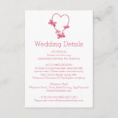 の囲結婚いカードピンクのハート蝶 エンクロージャーカード (正面)