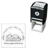 ～の図書館から | 猫オンブック&エレガント離れ数 セルフインキングスタンプ (インサイチュ)