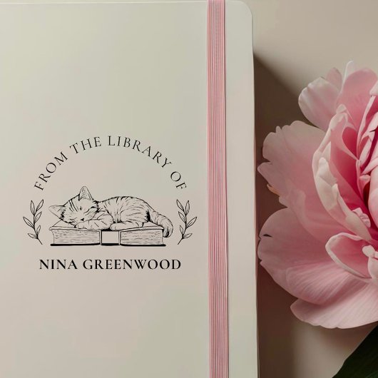 ～の図書館から | 猫オンブック&エレガント離れ数 セルフインキングスタンプ