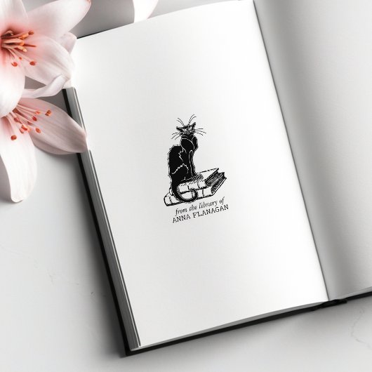 ～の図書館で飼っているかわいい不機嫌な猫 ラバースタンプ