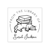 ~の図書館にある可愛い猫本 ラバースタンプ (インプリント)