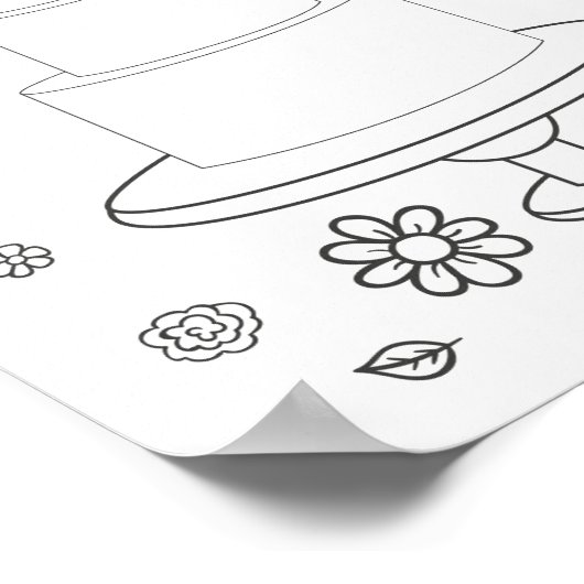 の図解入りの、写真付きの塗結婚り付けアクティビティのケーキページ ポスター (角)