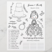 の図解入りの、写真付きの結婚キッズアクティビティページ (正面)