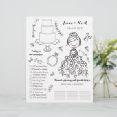 の図解入りの、写真付きの結婚キッズアクティビティページ (スタンド正面)