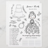 の図解入りの、写真付きの結婚キッズアクティビティページ (正面/裏面)