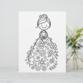 の図解入りの、写真付きの結婚花嫁カラーリングページ (スタンド正面)