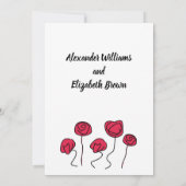 の国結婚のシックな愛の鳥 招待状 (裏面)