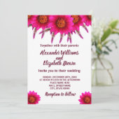 の国結婚シック紫色の花招待状 招待状 (スタンド正面)