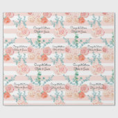 の国結婚バラのお祝い – 名前の追加 ラッピングペーパー (フラット)