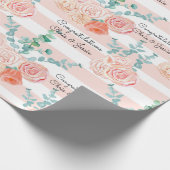 の国結婚バラのお祝い – 名前の追加 ラッピングペーパー (角)