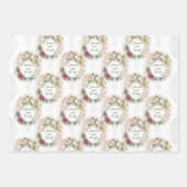 の国結婚バラのパーソナライズ名ダマスク3 ラッピングペーパーシート (正面3)