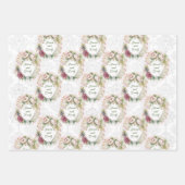 の国結婚バラのパーソナライズ名ダマスク3 ラッピングペーパーシート (正面2)