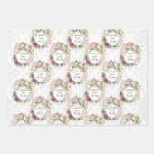 の国結婚バラのパーソナライズ名ダマスク3 ラッピングペーパーシート (正面)