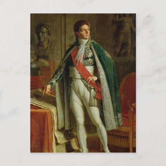 ~の地図を見せるルイ・アレクサンドル・ベルチエ ポストカード (正面)