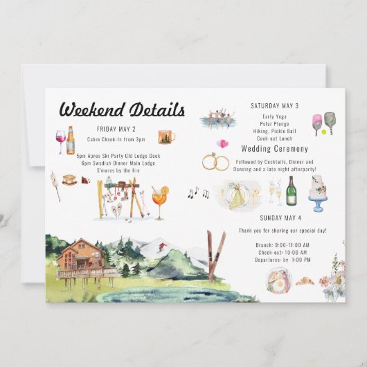 の地図解入りの、写真付きの結婚図の日程 招待状 (正面)