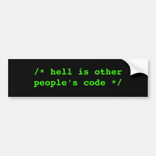 /*の地獄は他の人々のコードです*/ バンパーステッカー